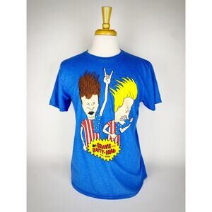 MTV Beavis and Butt-Head Graphic T-Shirt Men’s Sz L Blue 90’s Cartoon Retro